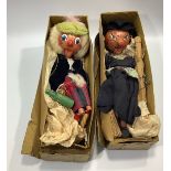 Two boxed Pelham Puppets, Wicked Witch and Drunken Scotsman, with club letter and instructions