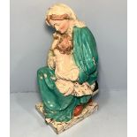 A large Wood & Caldwell Staffordshire pearlware model of the Virgin and Child c.1800, after the late