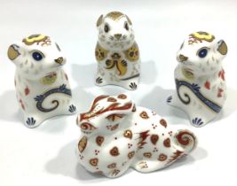 Four assorted Royal Crown Derby paperweights comprising 'New Year Red Dragon' limited edition 116/