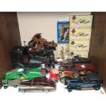 A quantity of model cars including a Franklin Mint 1955 Bentley S, Harley Davison Sportster, Militor