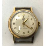 A 9ct gold cased mid-size Tudor Royal wristwatch, the silvered dial with gilt Arabic numerals