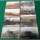 Eight superb old Lancashire postcards ' three featuring horse transport. Seven of the eight are real