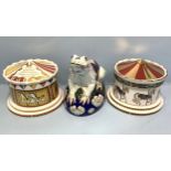 Three assorted Royal Crown Derby money boxes comprising 'Freddie the Frugal Frog', limited edition