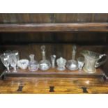 Four Stuart Crystal ale glasses with short air-twist stems, together with a pair of Victorian