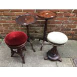 A small 19th century mahogany wine or centre table, with dished circular top, raise don turned