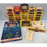 A small collection of assorted boxed die-cast model vehicles including a Lledo Days Gone Castrol oil