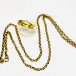 A 9ct yellow gold belcher chain, weighing 9.1 grams, measuring 22 inches in length, together with an