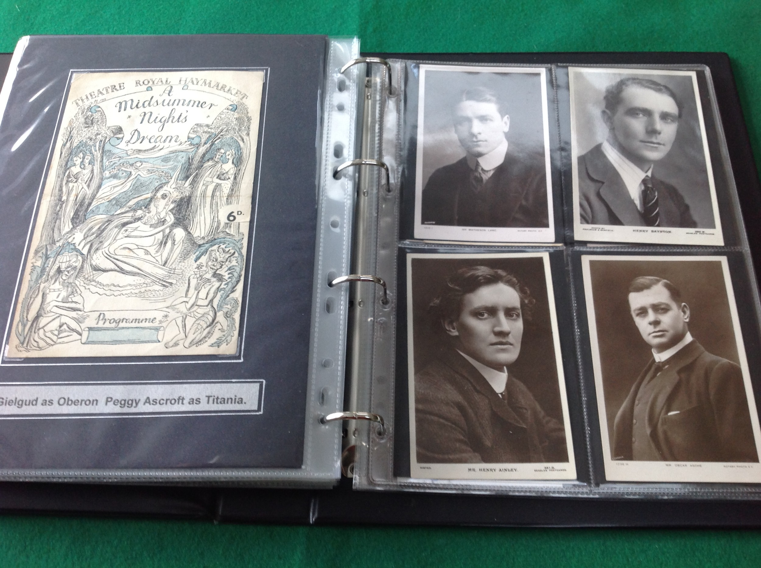 A postcard album of postcards and old theatre programmes relating to Shakespeare plays, comprising - Image 6 of 10