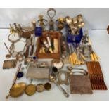 A good collection of assorted silver-plated items and metalware comprising flatware, cased