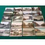 Approximately 40 Lincolnshire postcards (all photographed in three pictures), including some