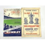 Football Interest: Two various FA Cup Final Programmes, Wembley 1949, Wolverhampton Wanderers v