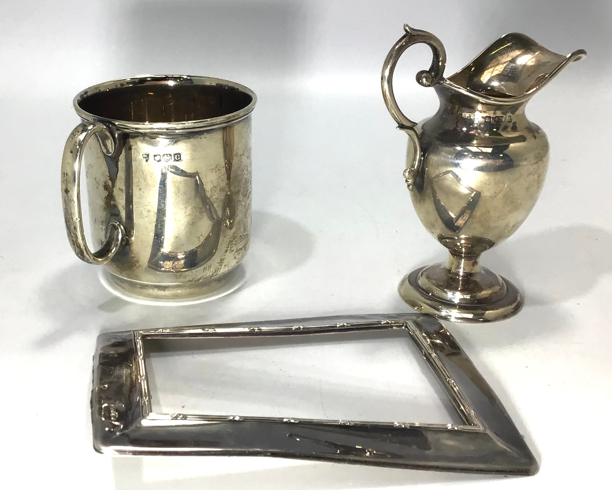 Three assorted silver items comprising a christening cup by Maxfield & Sons Ltd. Hallmarked - Image 2 of 2
