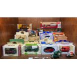 A collection of approximately 40 boxed and loose die-cast model vehicles including Corgi, Matchbox