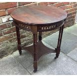 A stained mahogany occasional table by Edwards & Roberts, in the Chippendale style, with circular