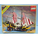 A vintage 1989 Lego set, 'Legoland - 6285' Black Seas Barracuda Pirate Ship, in original box, the