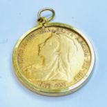 A 22ct gold half Sovereign, Queen Victoria 1897, old head portrait, St George and the dragon on
