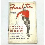 Football Interest: FA Cup Final Programme, Wembley 1938, Huddersfield Town v Preston North End,