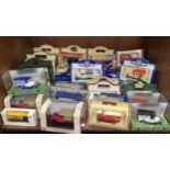 Approx. 100 various die cast model vehicles over two shelves including Oxford, Howden's Joinery