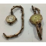 A ladies 9ct gold cased wristwatch by Jesmond, the gilt dial with Arabic numerals denoting hours, on