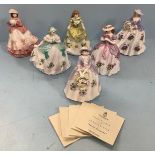 Six various Royal Worcester/Compton & Woodhouse figural ladies comprising 'Sweet Aster' limited