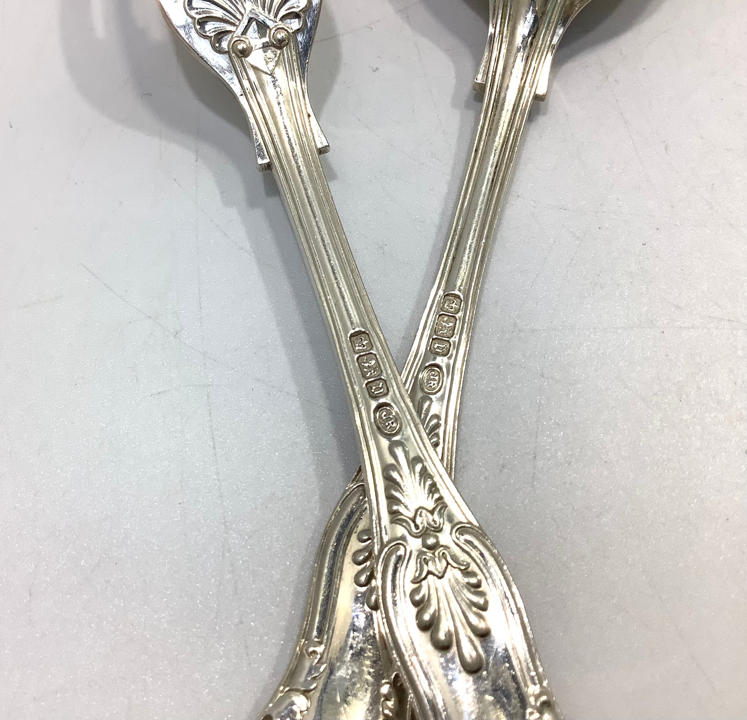 Six silver Queens pattern forks and six spoons with Sheffield, 1896, John Round & Sons, 28.03 ozt - Image 2 of 2