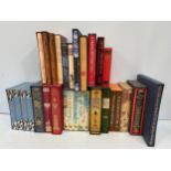 Approximately 26 hardcover books in slipcases from The Folio Society, including some sets such as