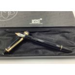 A Mont Blanc Meisterstuck fountain pen, with screw piston fill, yellow metal fittings, original box