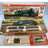 Two boxed Hornby 'OO' gauge model railway sets, 'The Blue Streak', Sir Nigel Gresley, appears to