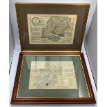 Two various antique maps of Hampshire divided into hundreds and Hampshire and the Isle of Wight