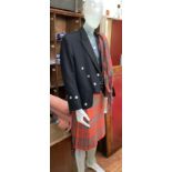 Scottish Clan Macdonald kilt ensemble, comprising: Kilt with hallmarked silver large buckle, two