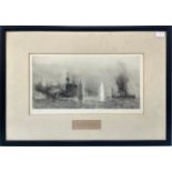 William Lionel Wyllie (1851-1931) 'Warspite And Warrior Jutland, 31st May 1916', pencil signed to