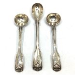 Three assorted silver preserve spoons, all by John James Whiting, hallmarked London, 1845, gross