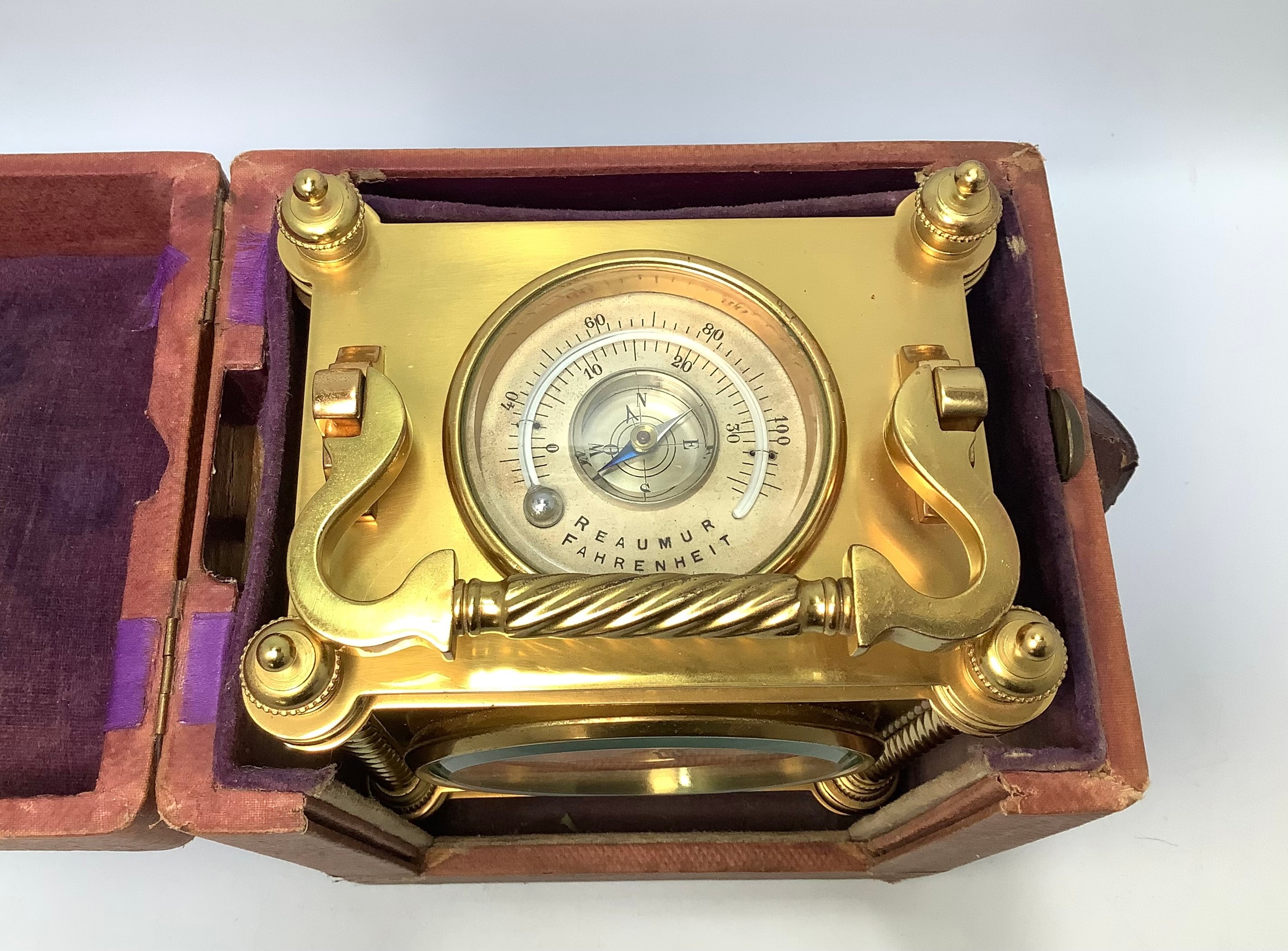 A brass carriage clock by Howell & James Ltd, the dial with exposed escapement and silvered - Image 4 of 8