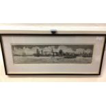 John Eggett (British), HMS Invincible at South Railway Jetty, etching, signed, inscribed in