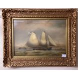 19th century British School. Study of the gaff-rigged schooner, 'Tom Rosser', unsigned, oil on
