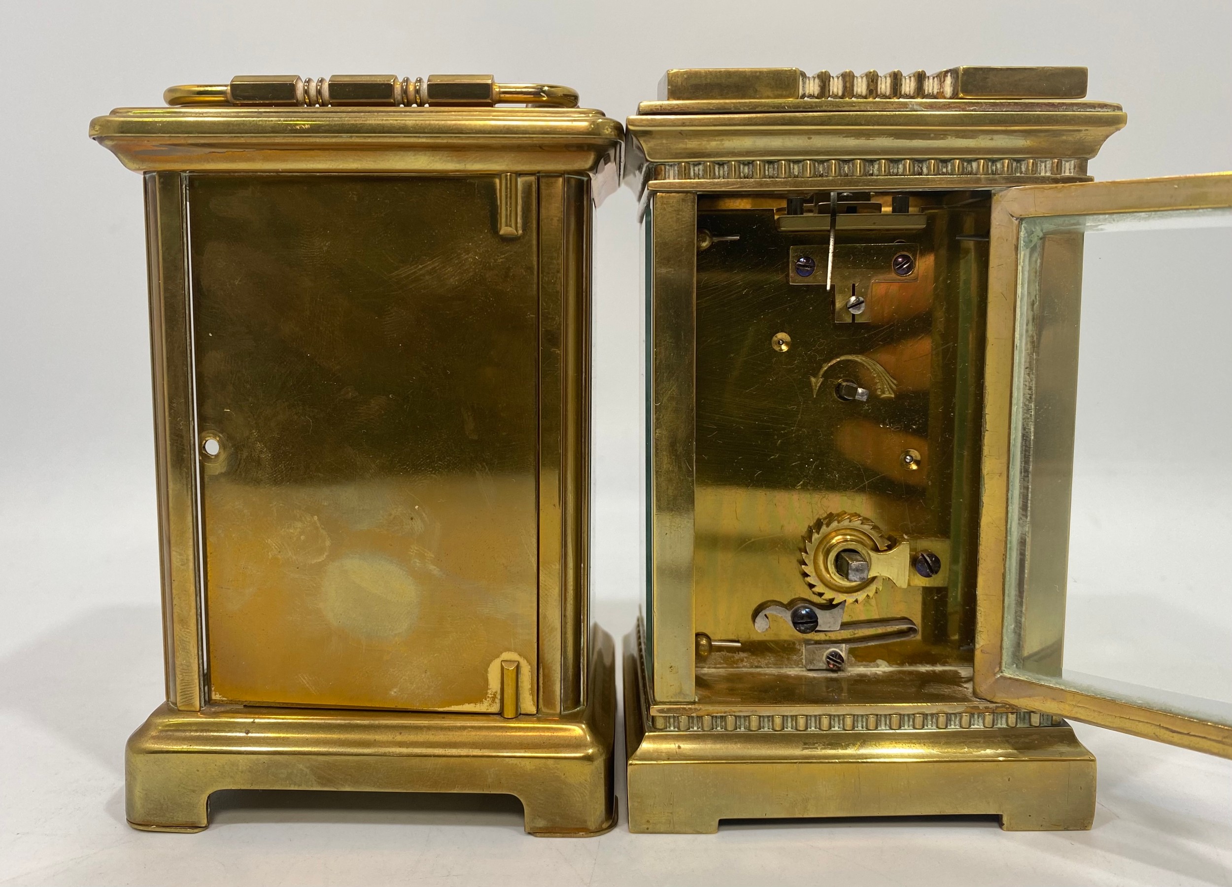 Two various brass cased carriage clocks, one a French example by Bayard, with 8-day movement - Image 3 of 4