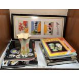 A Clarice Cliff limited edition set of three ceramic panels 'The Rich Designs of Clarice Cliff', a