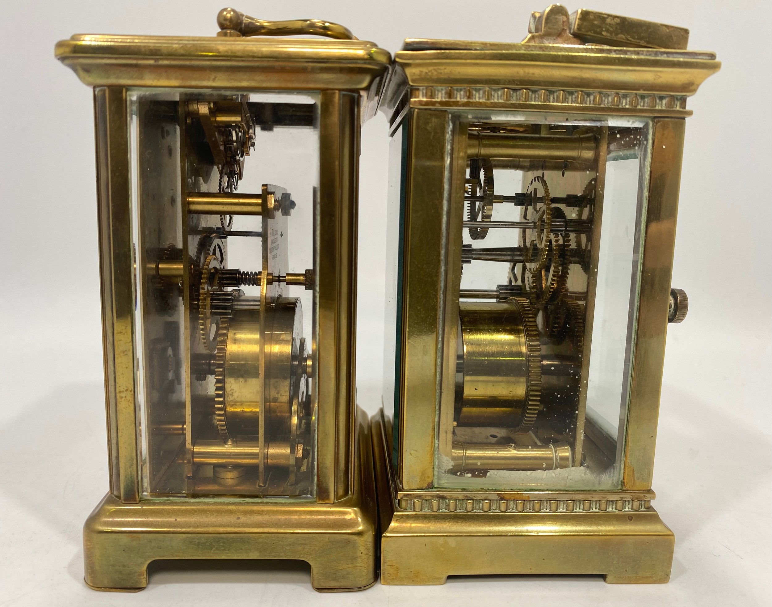 Two various brass cased carriage clocks, one a French example by Bayard, with 8-day movement - Image 2 of 4