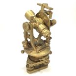 A brass reproduction theodolite by Stanley London, 23cm high