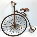 A Victorian small-frame penny-farthing cycle with 'Special' sprung saddle, (working but for