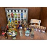 A cased set of 12 miniature liqueurs including Blue Curacao, Schnapps, Cherry Brandy etc. together