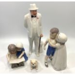 A Royal Doulton figure 'Sir Winston Churchill HN3057', together with a Beswick pottery bulldog and