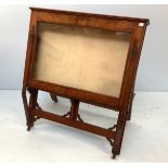 A 19th century burr-walnut folding stand with glazed compartment for displaying paintings,