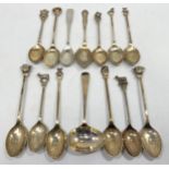 Fourteen various silver teaspoons including a Scottish Georgian teaspoon, Edinburgh, 1813, maker