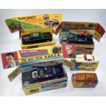 Five various Corgi Toys movie themed cars including Green Hornet 'Black Beauty' no. 268, The Man