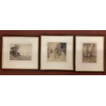 Edward Millington Synge (1860-1913), three various etchings including a Study of Poplars, Pont Aven,