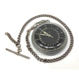A Hamilton Watch Co G.C.T . 24 hour open face pocket watch, black dial having an inner 24 hour