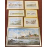 Audrey Phyllis Hansford (20th century, d.2021) Seven assorted framed acrylic, watercolours and