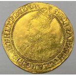 Elizabeth I Gold One Pound, obv. young head crowned, toothed inner and outer circles, rev. crowned