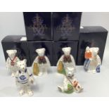 Six assorted Royal Crown Derby bears including 'Scotland Rugby Bear', limited edition 81/500, 'Medal